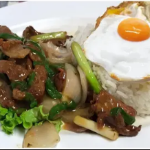 Black Pepper Sliced Beef Rice