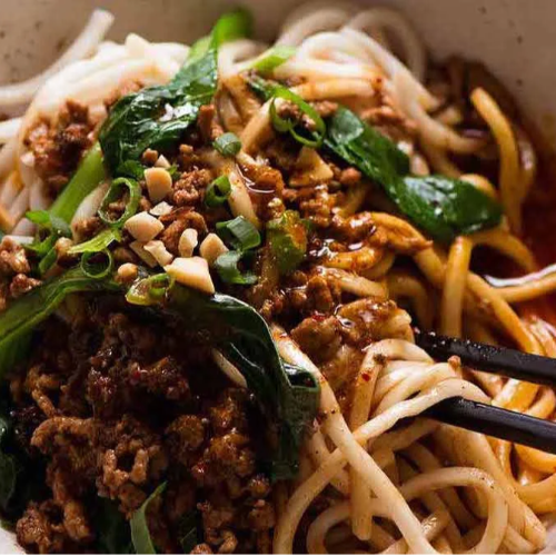 口水鸡面—Dan Dan Noodle with Poached Chicken in Szechuan Style Dry