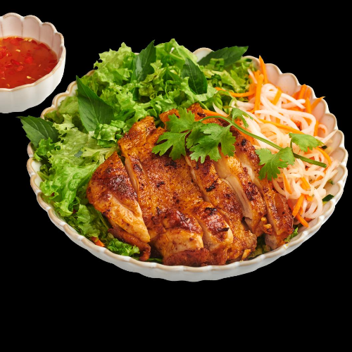 Grilled chicken with rice vermicelli