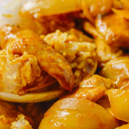 Curry Sliced Chicken Rice