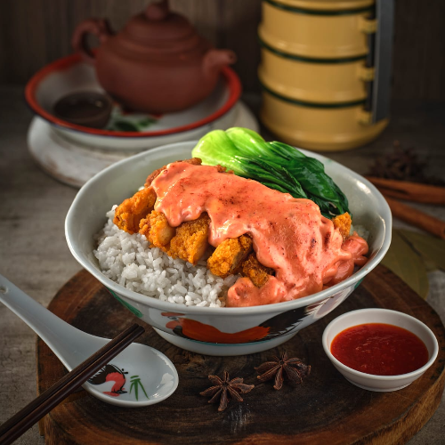 Chicken Cutlet Rice with Mentaiko 