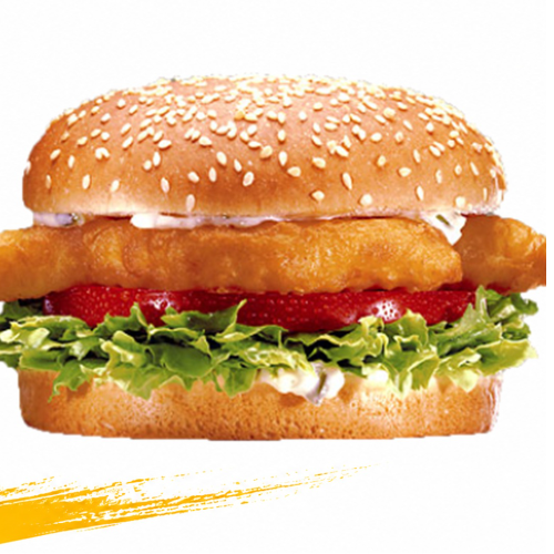 Carl's Catch Fish Burger  with Fries