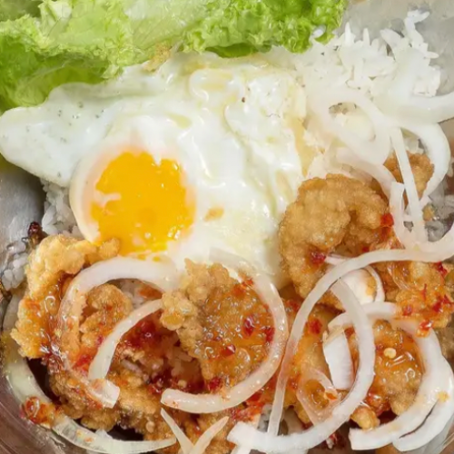 Thai Style Fried Sliced Fish Rice