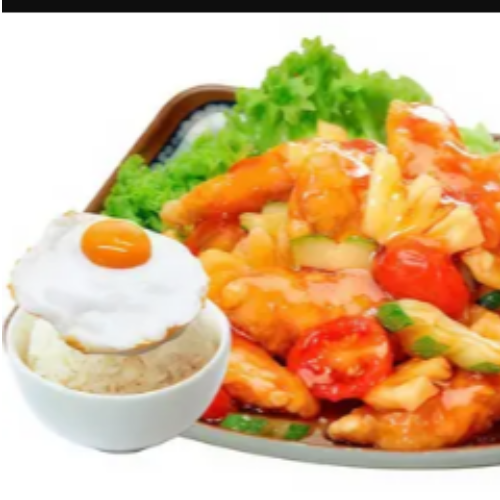 Sweet & Sour Fried Sliced Fish Rice