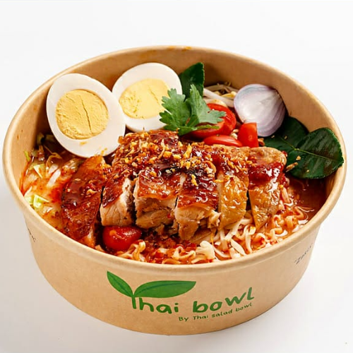 Tom-Yum Noodle Soup with Grilled Chicken