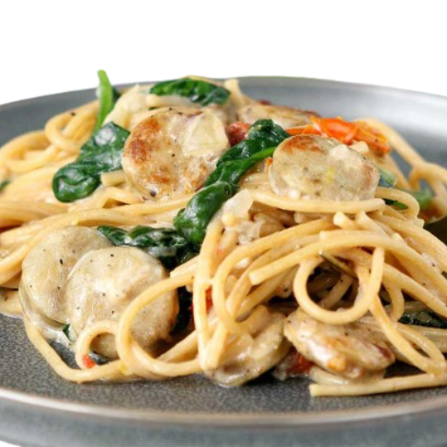 Chicken Garlic Sausage Cream Spaghetti (Chef B Western Delight #01-38 - Amoy FC)