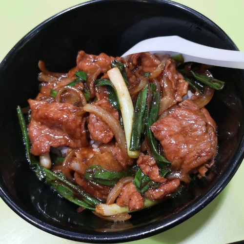 Spring Onion Pork Rice w/ Egg