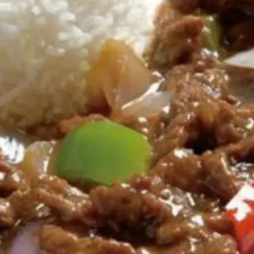 Black Pepper Sliced Pork Rice