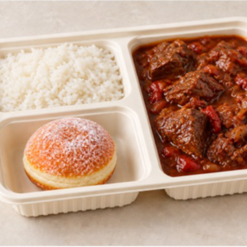 Beef Goulash with Red Cabbage & Mini Berliner