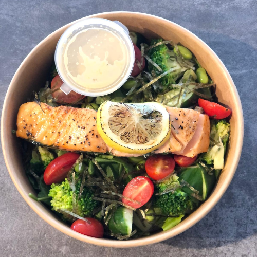 Wasabi Bowl with Baked Salmon