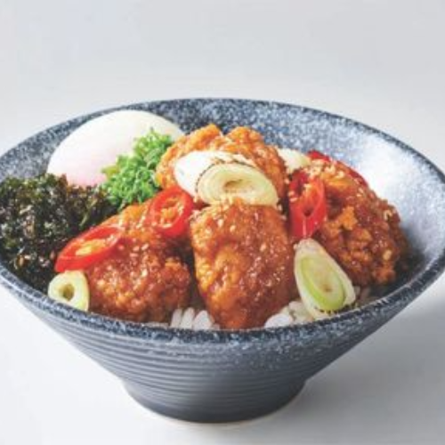 Chilli shoyu Chicken Karaage Don w Sous Vide Egg