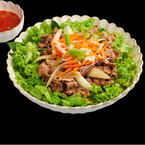 Stir-fry beef with rice vermicelli 