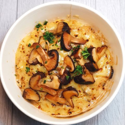 Roasted Mushroom Baked Cheesy Risotto