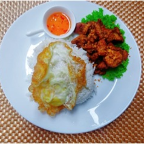 Garlic Chicken/ Pork with Rice