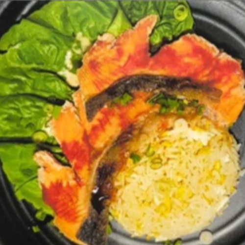 Egg Fried Rice with Salmon Fish