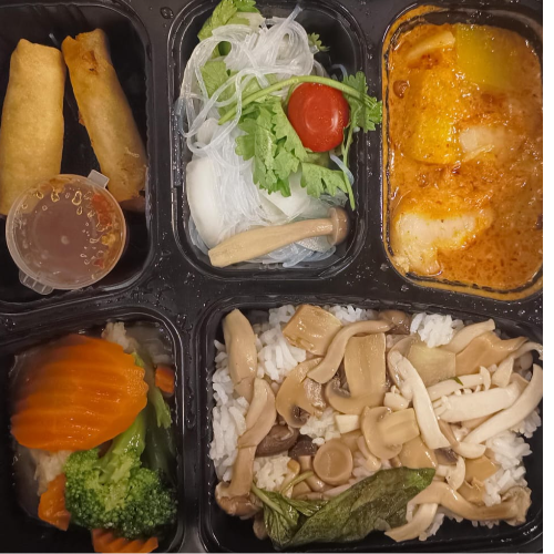 Vegan THAI RED CURRY and SPRING ROLLS COMBO 