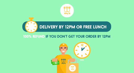 WhyQ Delivery by 12pm or Free Lunch