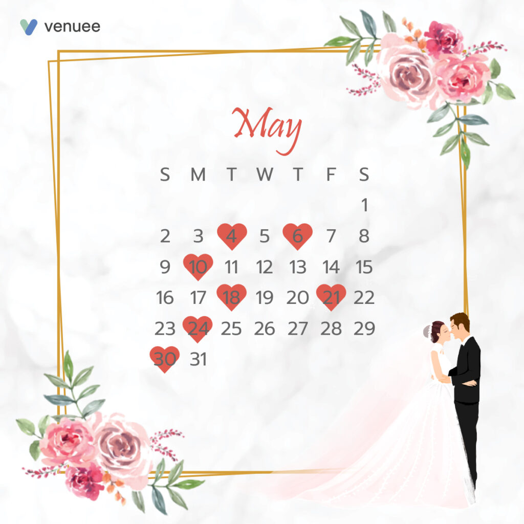 ฤกษ์แต่งงาน ฤกษ์จดทะเบียนสมรส ปี 2564 เดือน พฤษภาคม