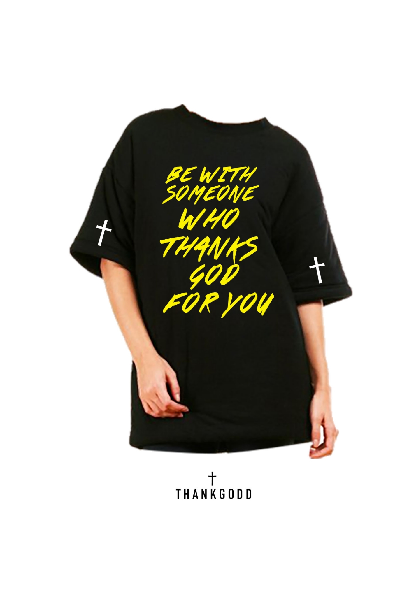 เสื้อยืดคอกลม THANKGODD BLACK T-SHIRT : 450 THB - THANKGODD -