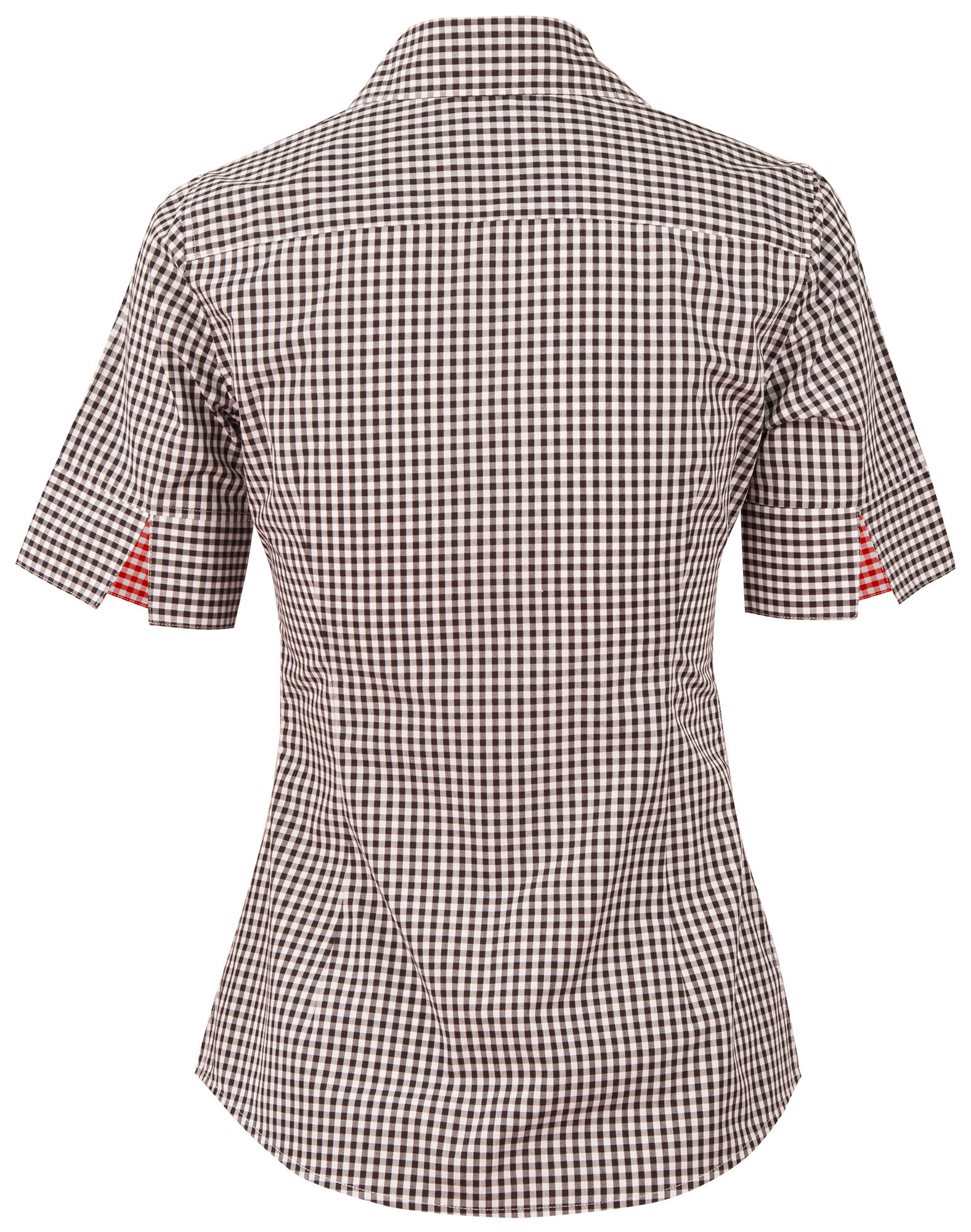 M8330S Ladies’ Gingham Check Short Sleeve Shirt