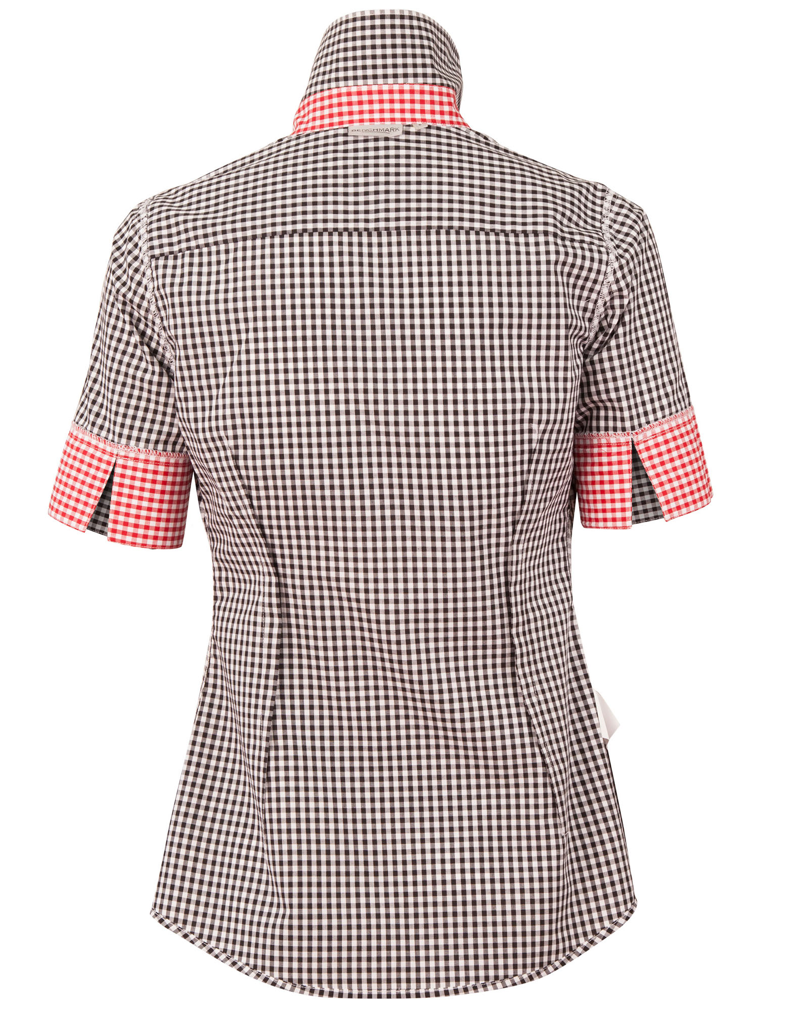 M8330S Ladies’ Gingham Check Short Sleeve Shirt