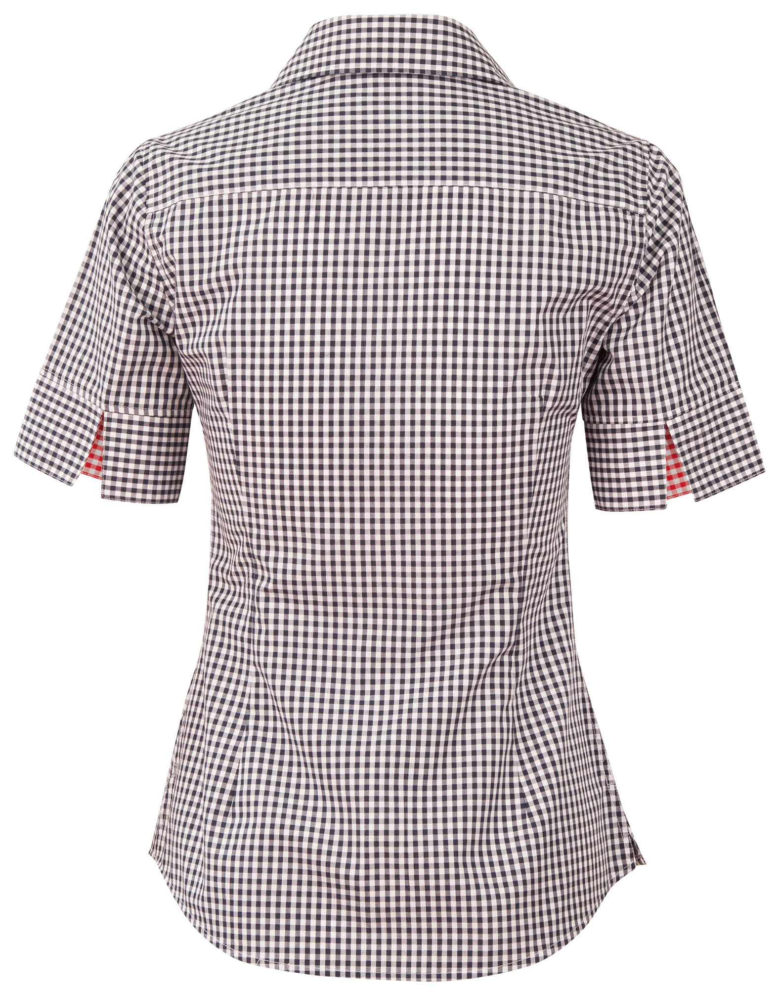 M8330S Ladies’ Gingham Check Short Sleeve Shirt