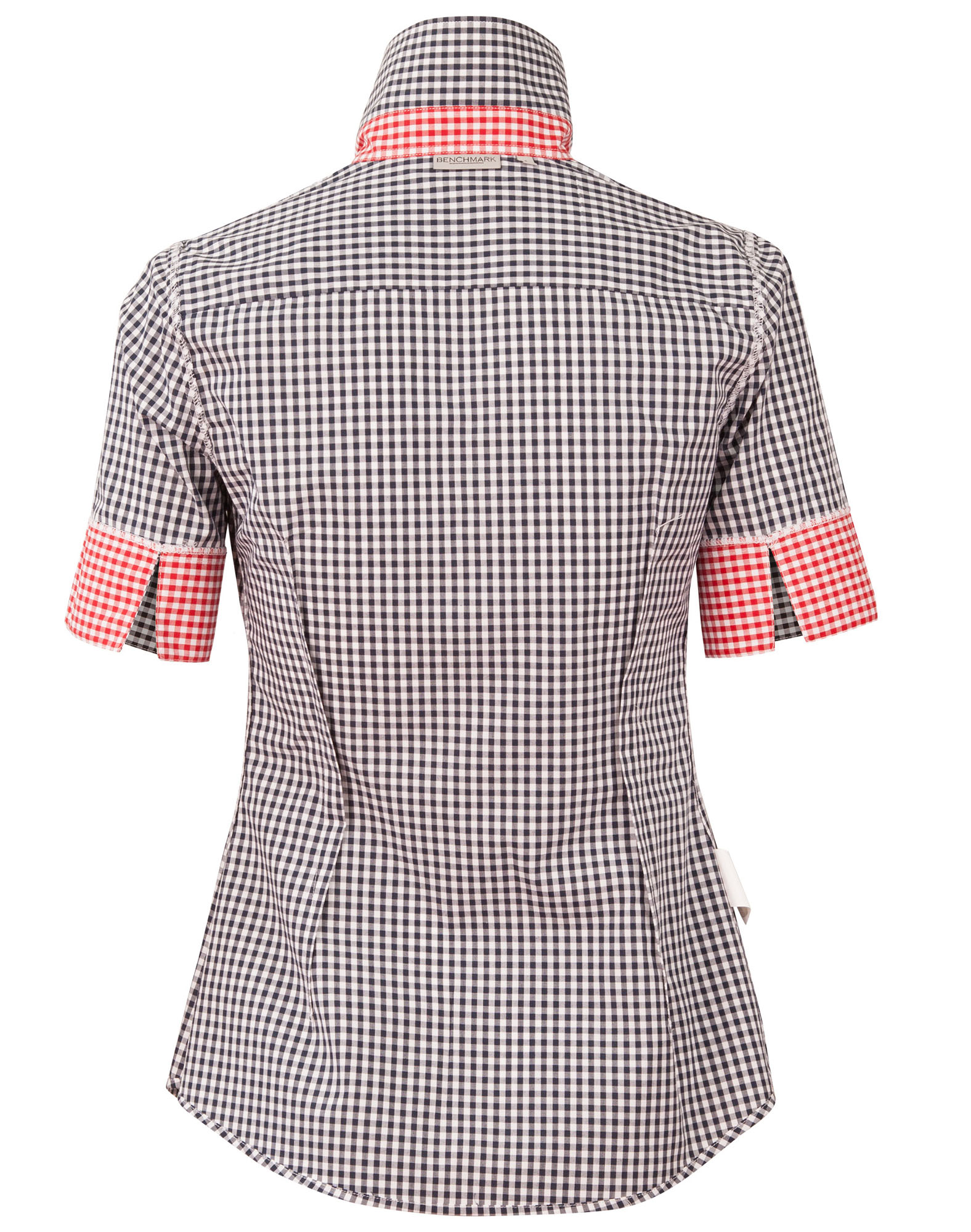 M8330S Ladies’ Gingham Check Short Sleeve Shirt