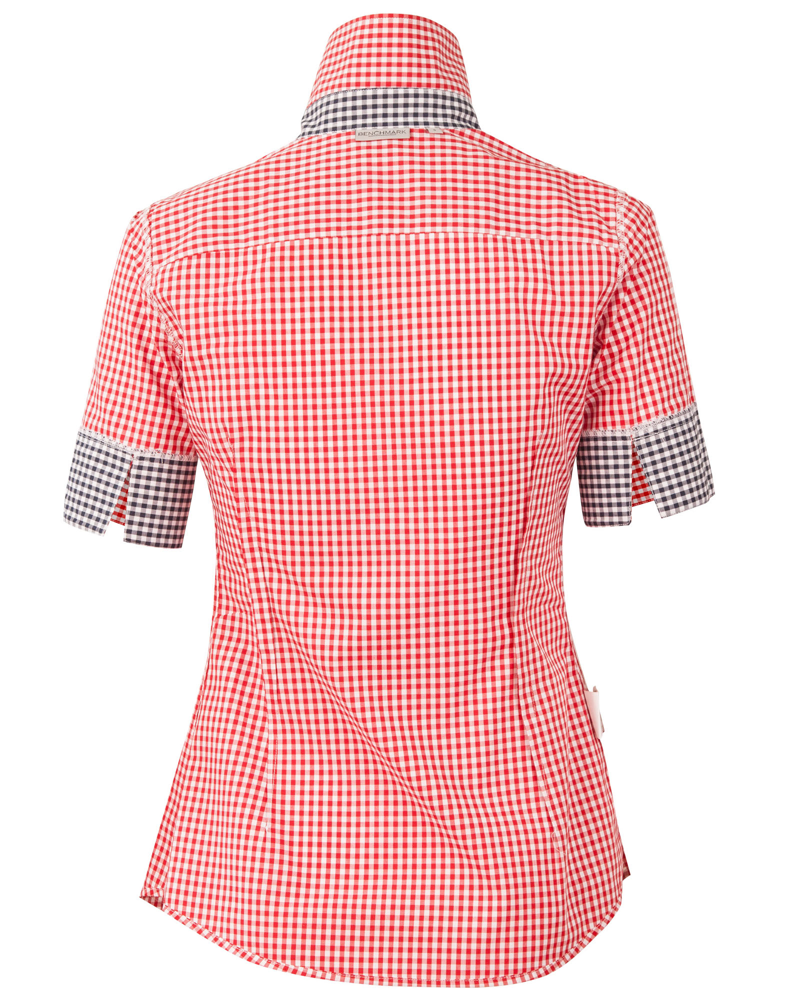 M8330S Ladies’ Gingham Check Short Sleeve Shirt