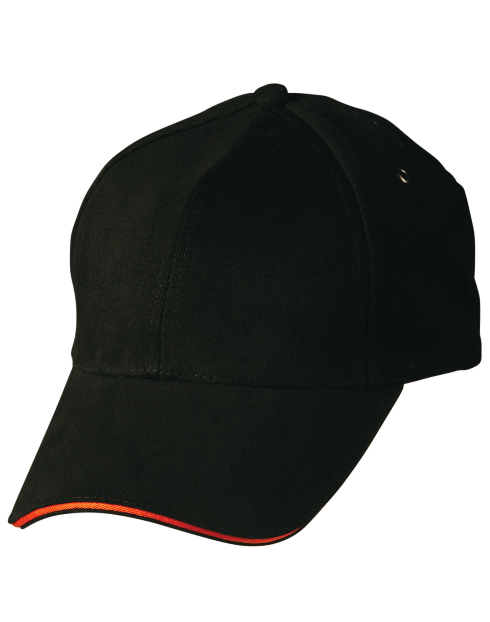 black and orange baseball cap