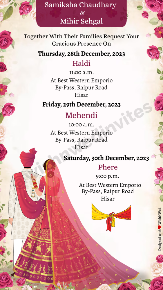 Online Video Invitation Maker Indian Wedding Cards Wish N Wed