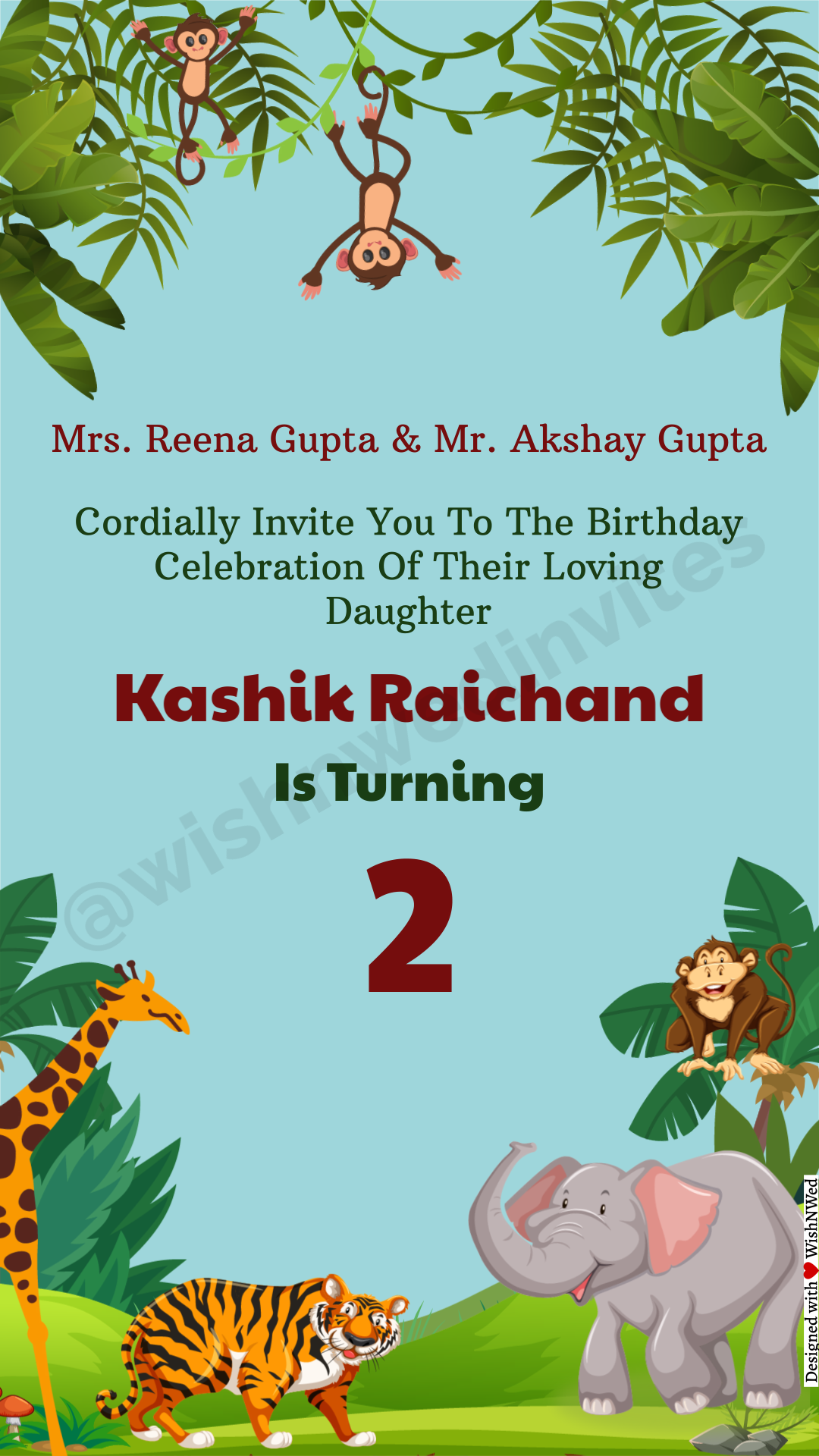Vector Jungle Theme Birthday Invitations Vector Jungle Theme Birthday Invitations