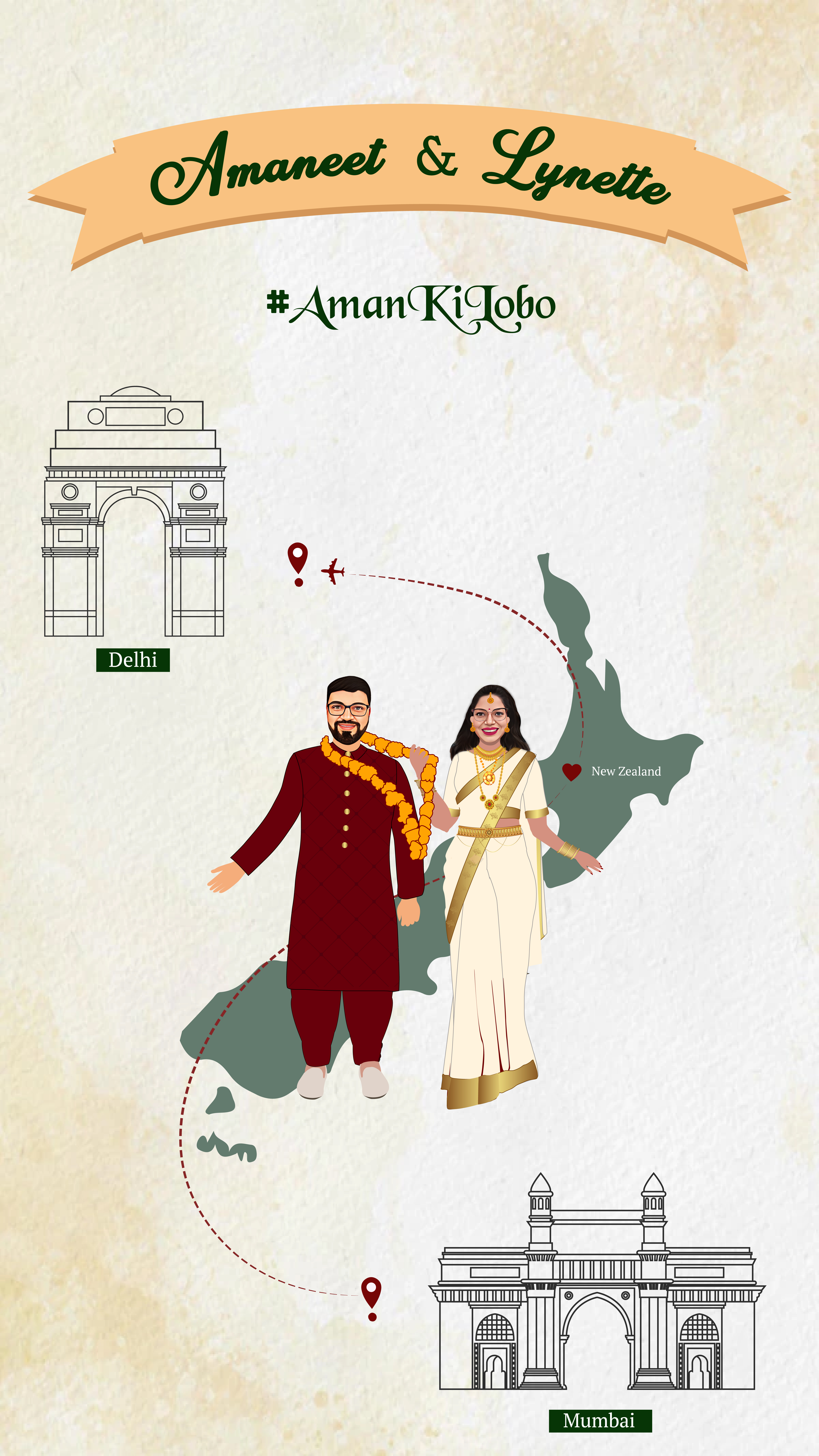Two States Del-> Mum  Theme Wedding Invitation Video