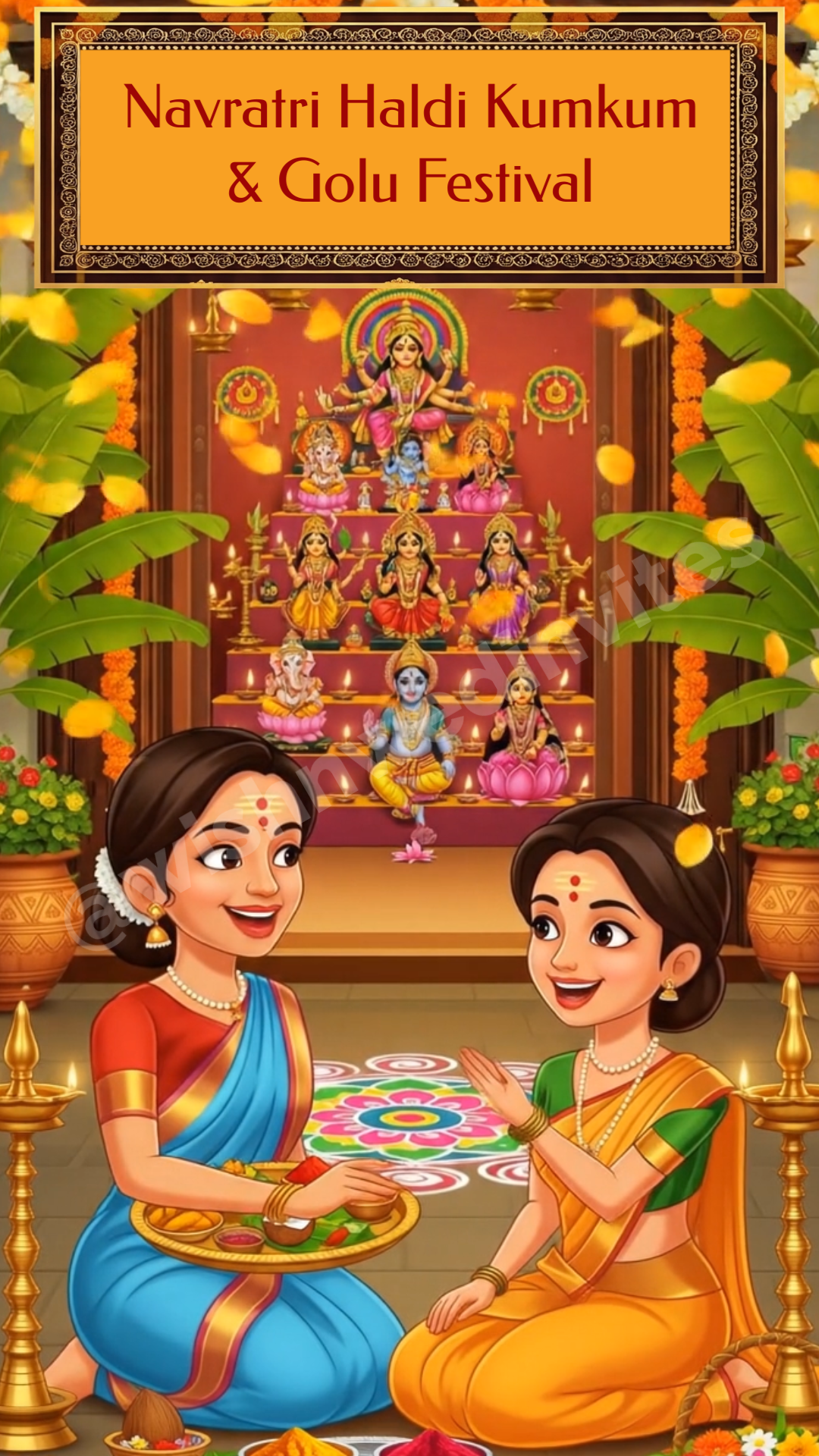 Navratri Haldi Kumkum & Golu Festival Invitation