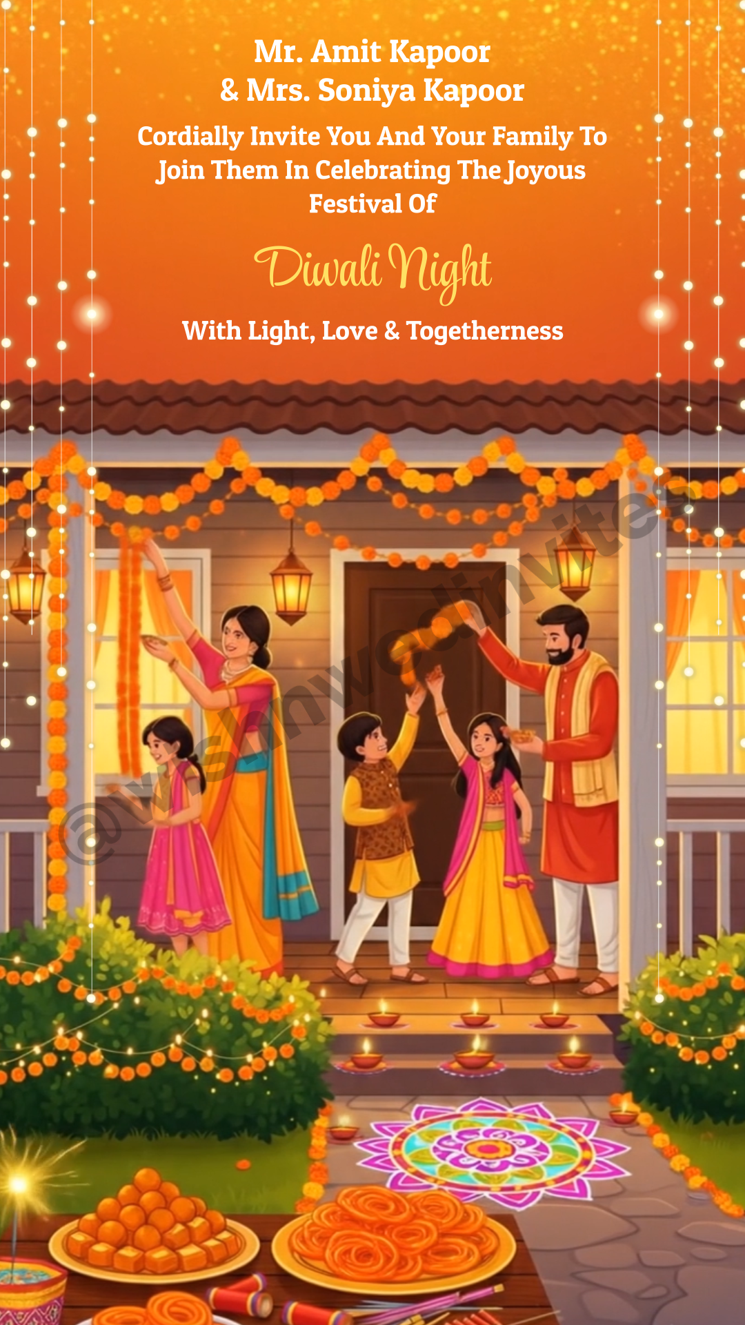 Diwali Invitation Video for WhatsApp