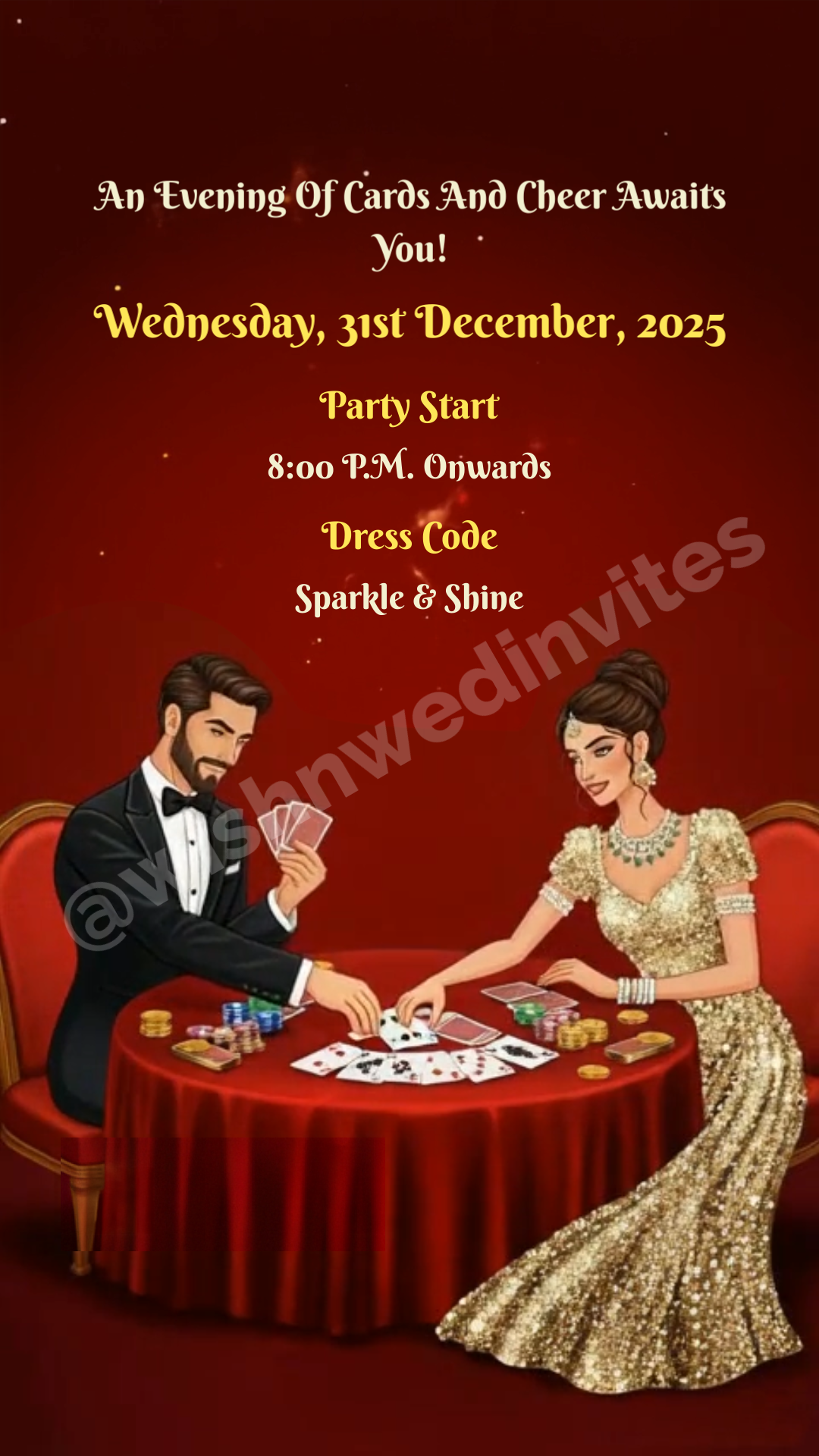 Diwali Cards Party Invitation