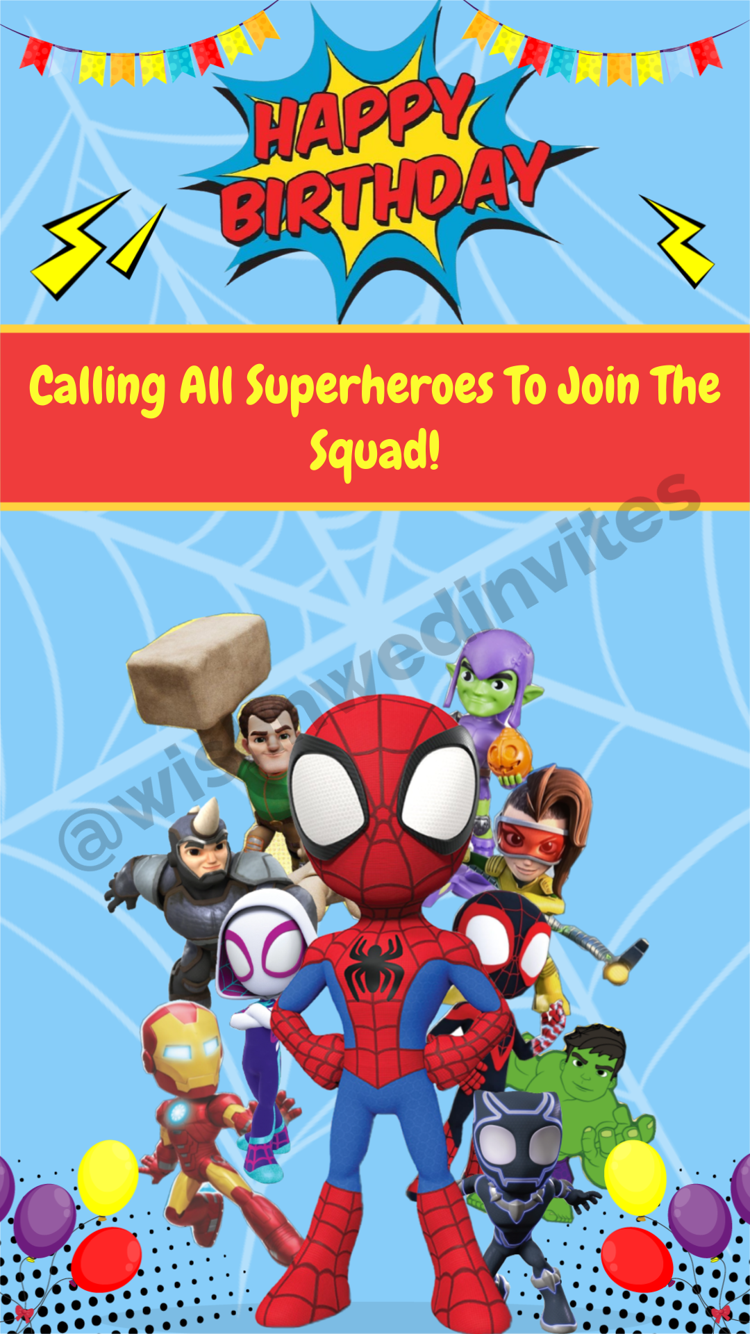 Spiderman Birthday Invitation Video