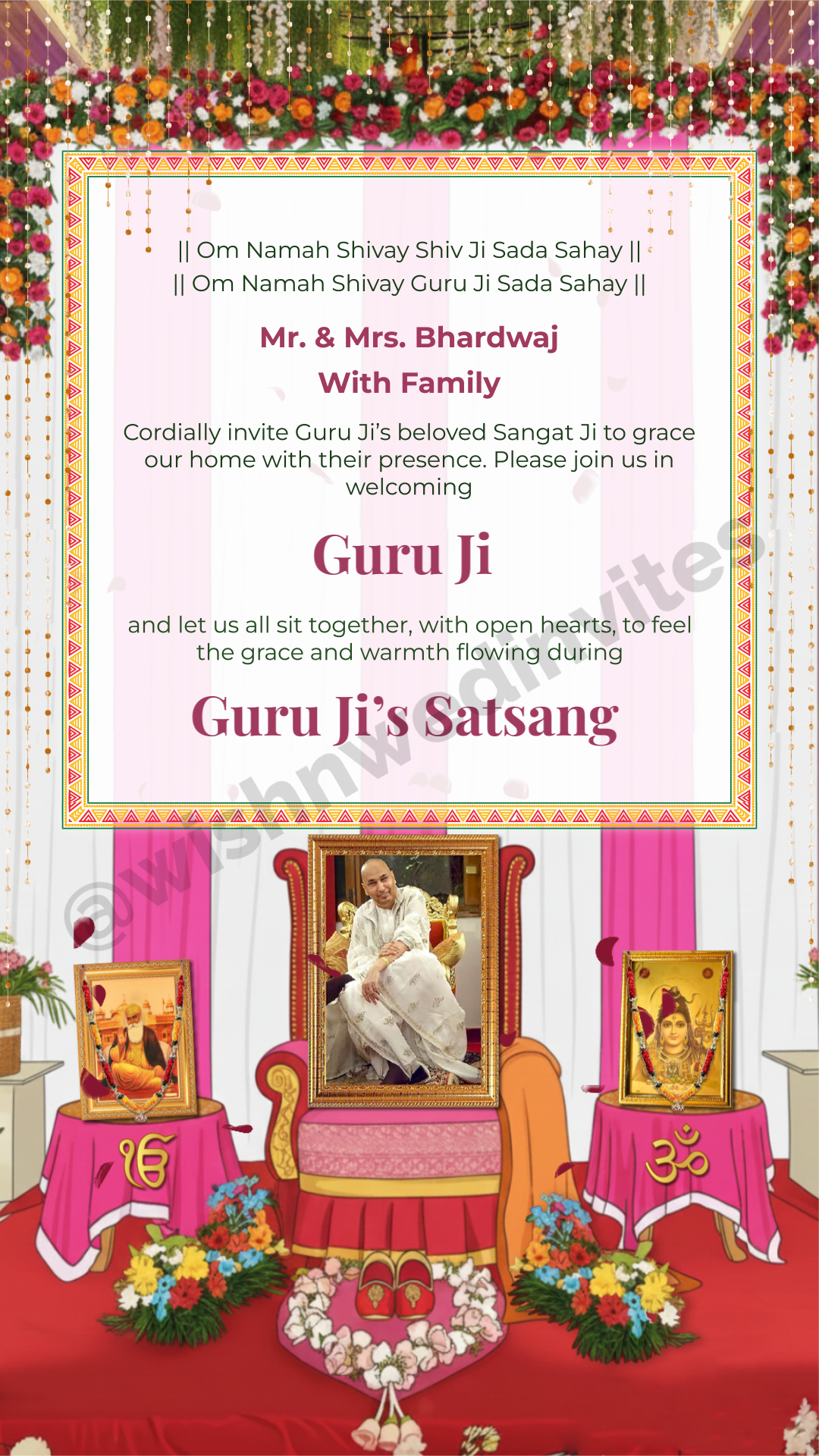 Guru Ji Satsang Invitation Card