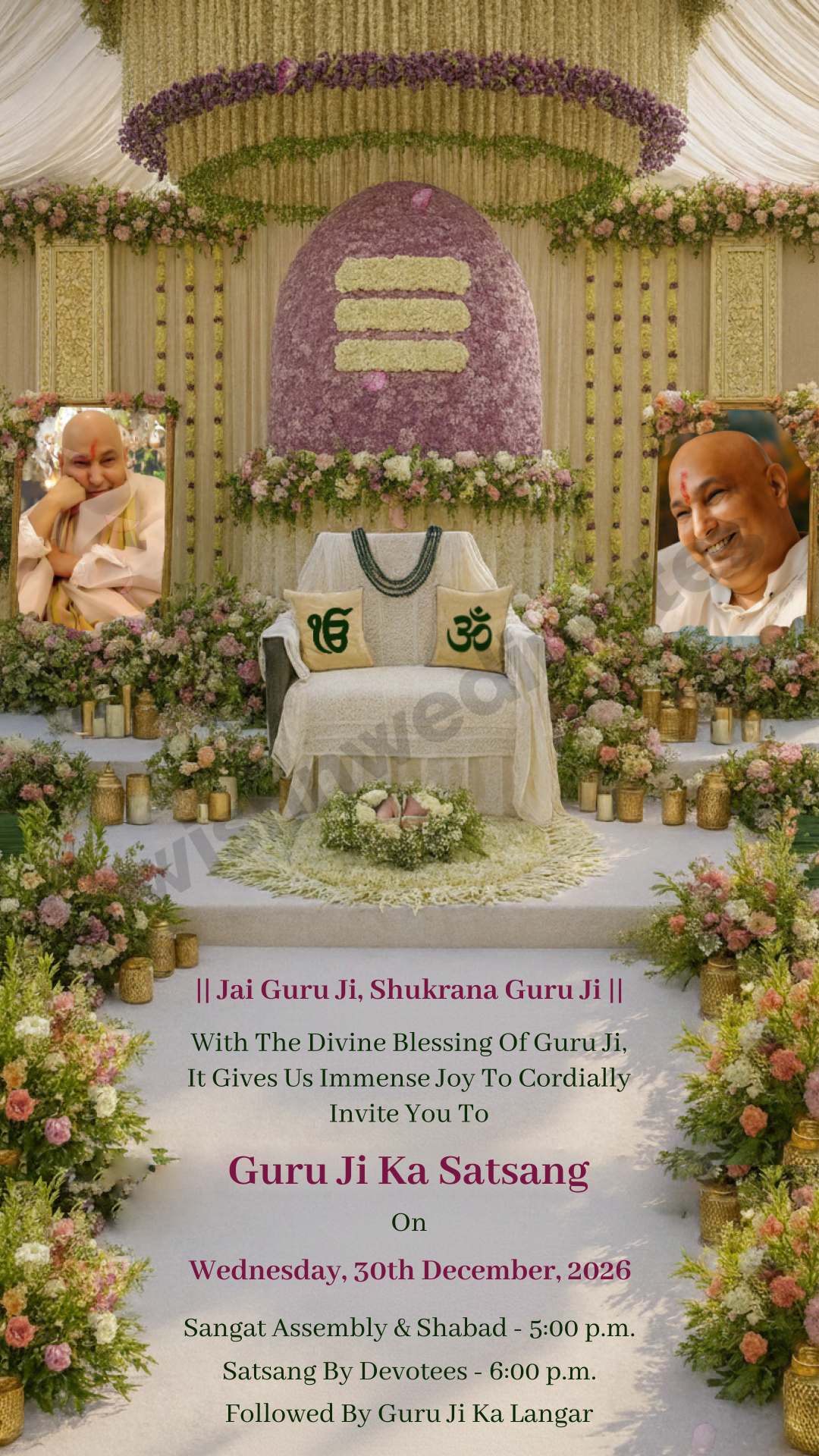 Guru Ji Ka Satsang Invite Card