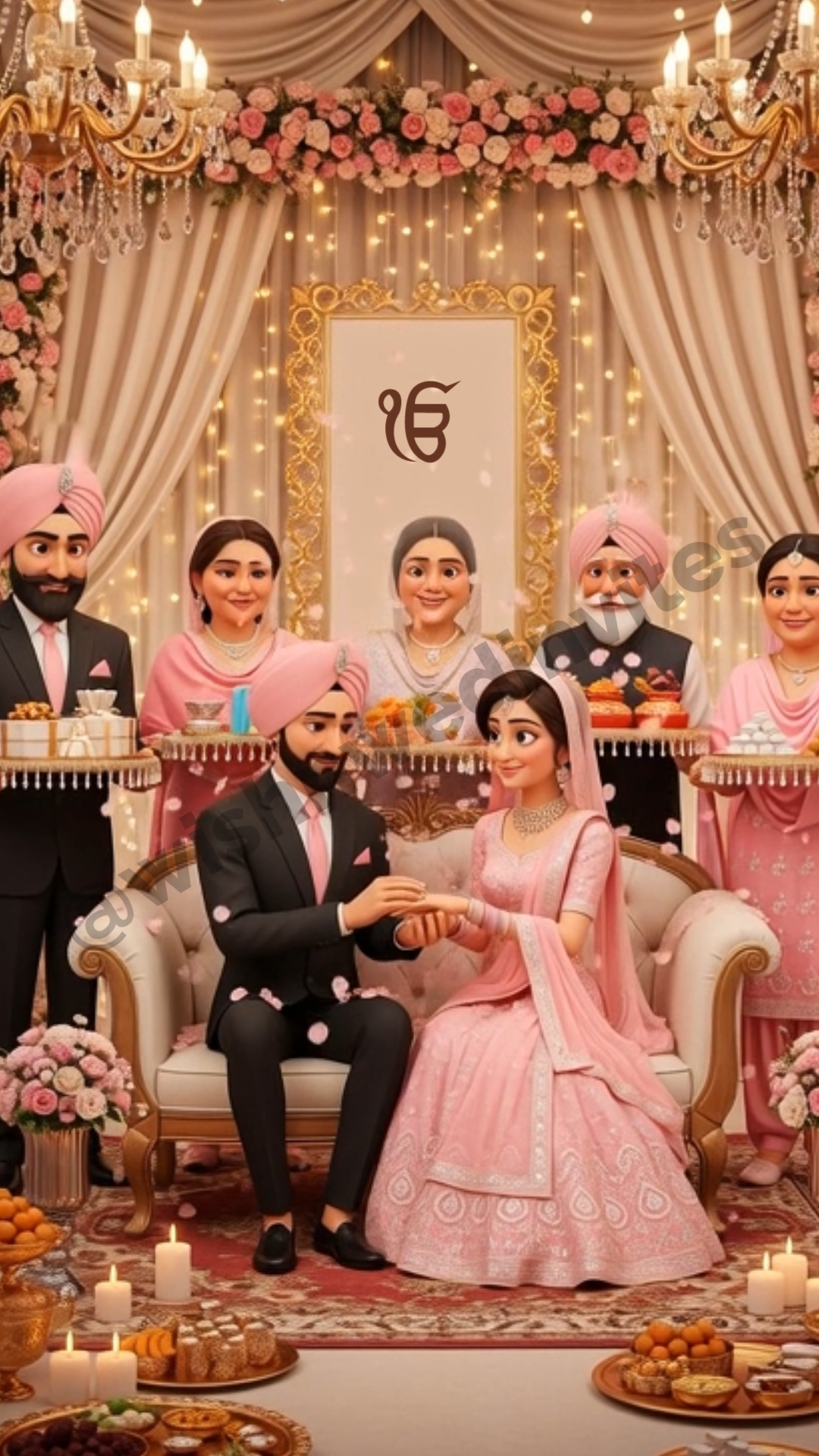 Punjabi AI Cartoon Engagement Invitation Video