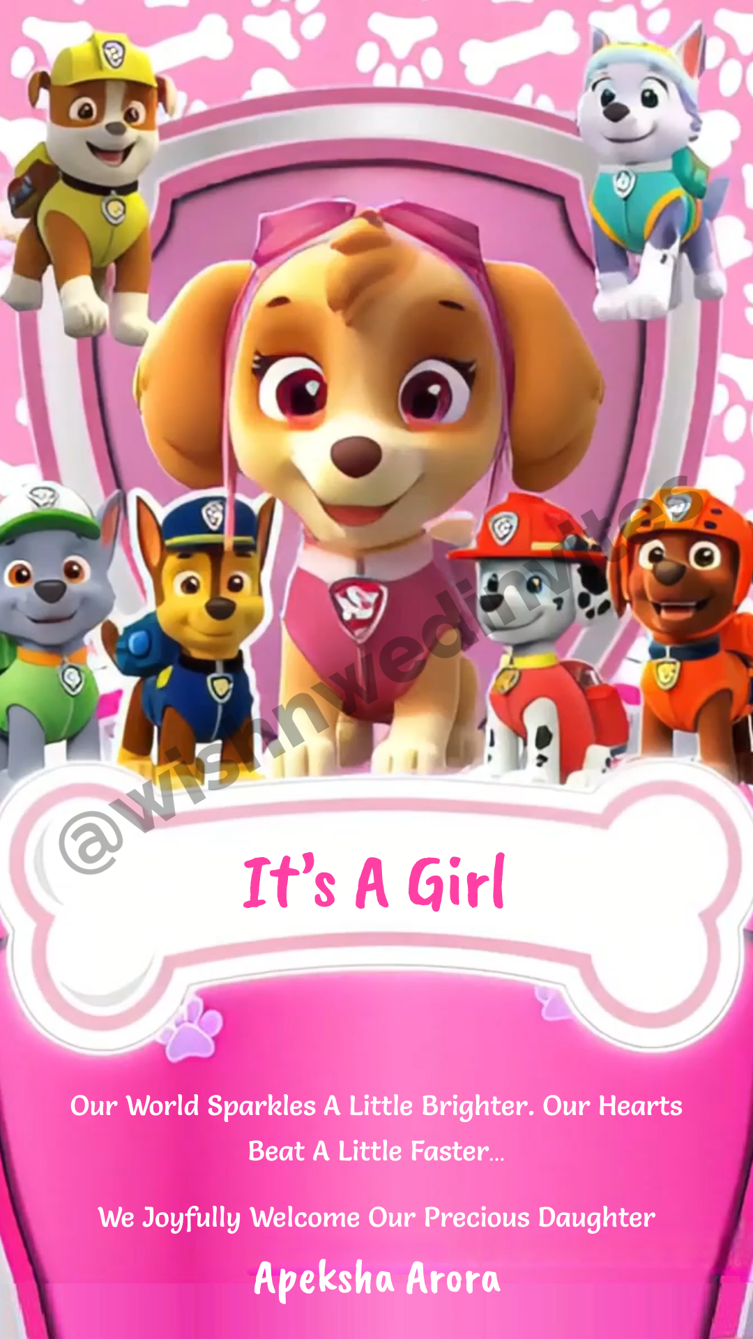 Paw Patrol Baby Girl Announcement Video