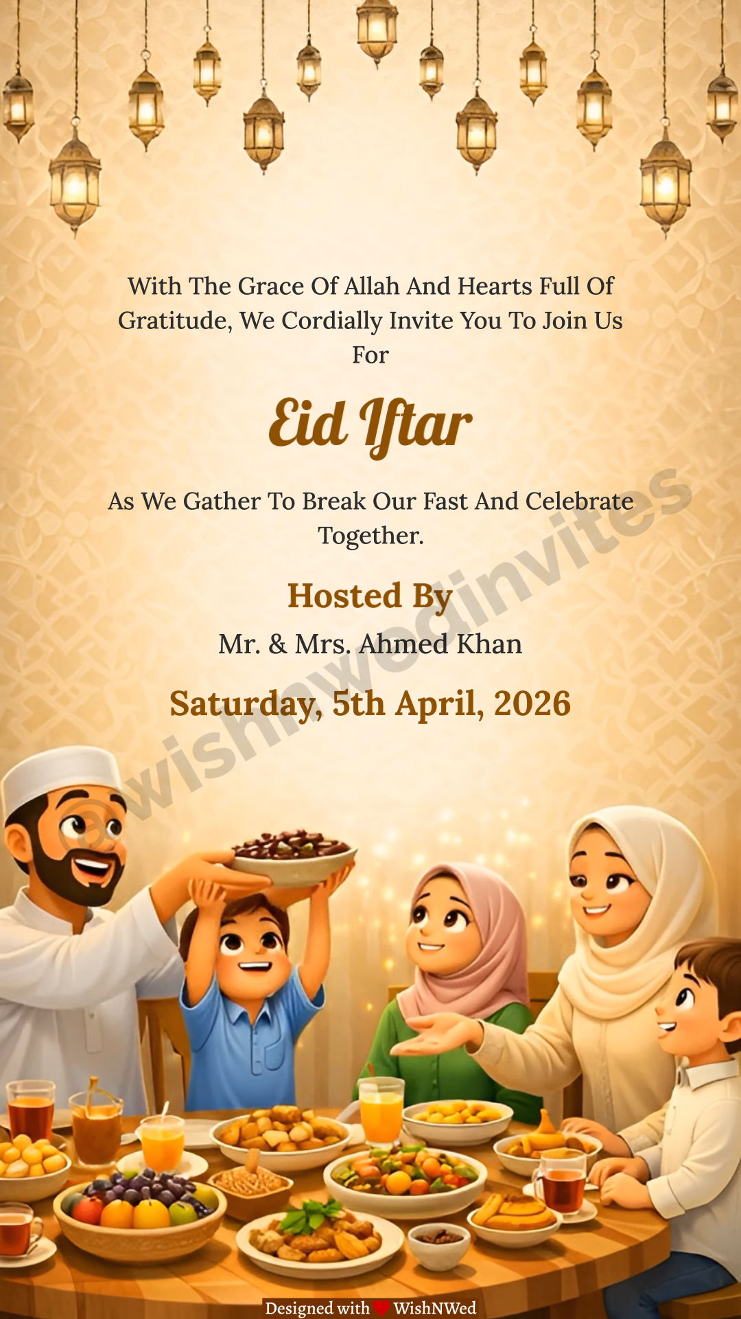3D Ramadan Iftar Invitation Video Template