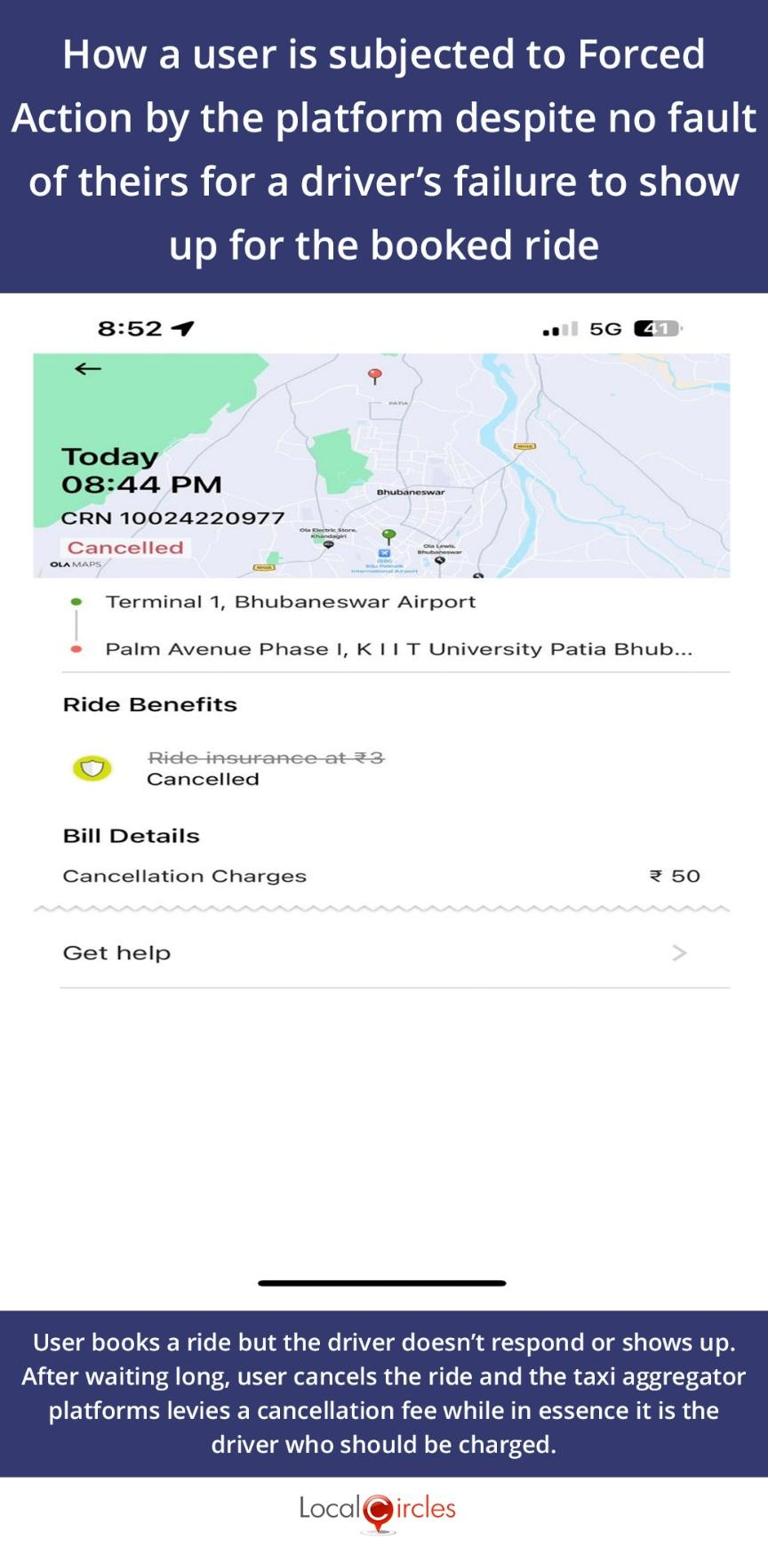 Forced Action dark pattern sees consumers having to cancel a booked ride due to driver’s failure to show up