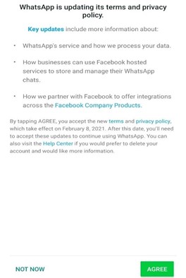Fig: Notification sent by Whatsapp to its users
