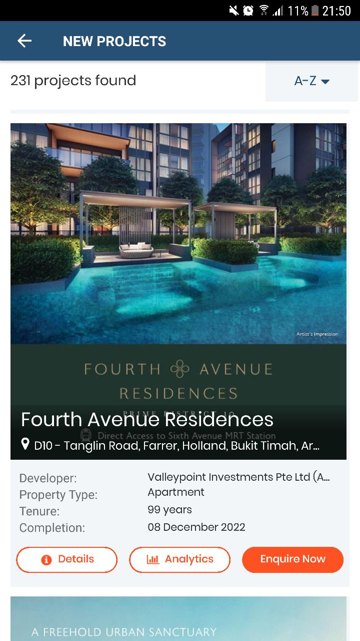 EdgeProp App New Launches Screen