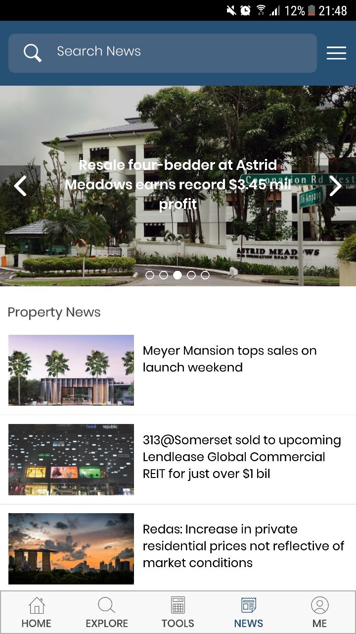 EdgeProp App Property News Screen