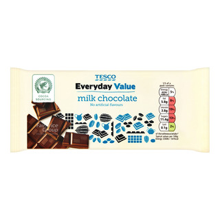 Tesco Everyday Value Chocolate Bar Milk 100g Fairprice Singapore