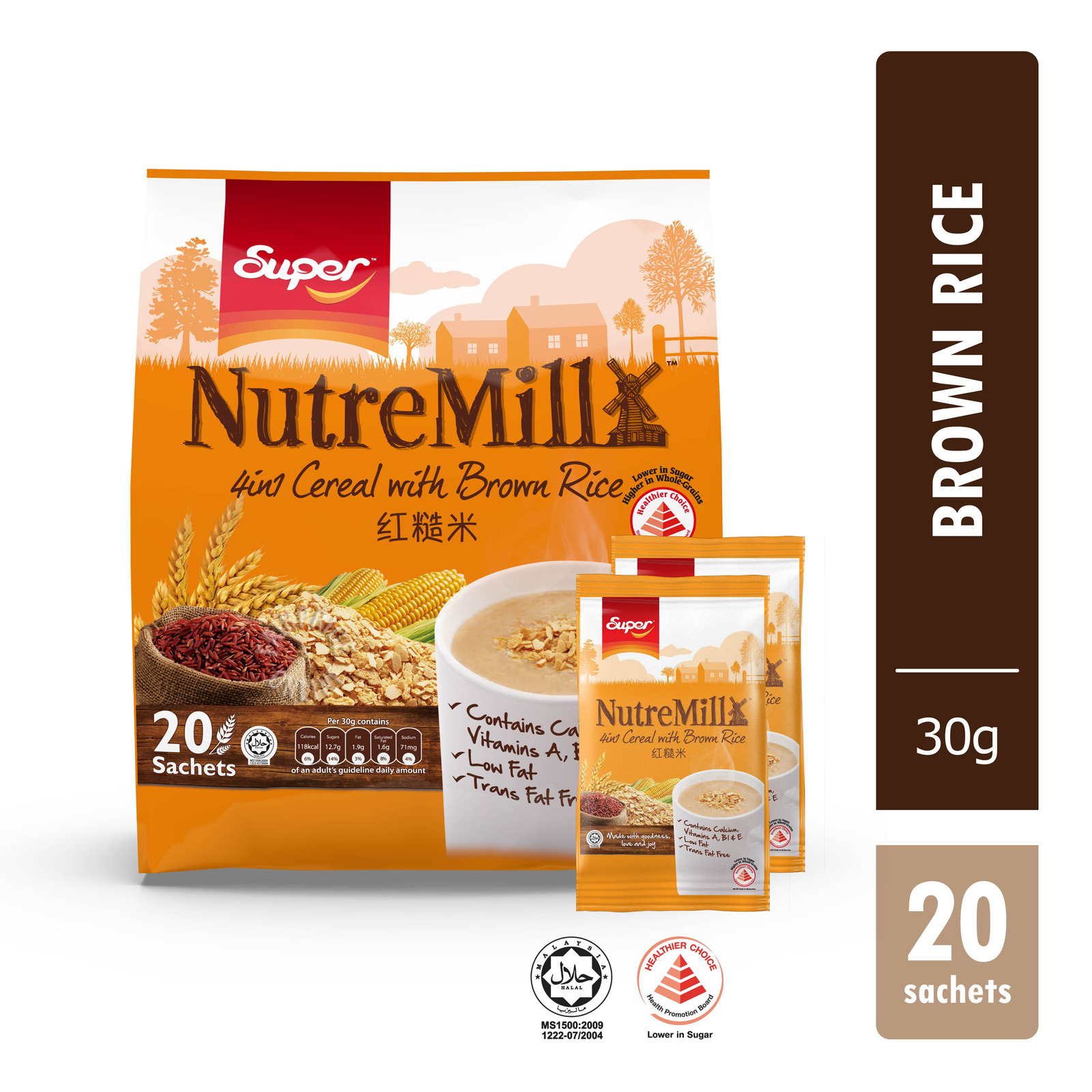 Super NutreMill 4 in 1 Instant Cereal with Brown Rice