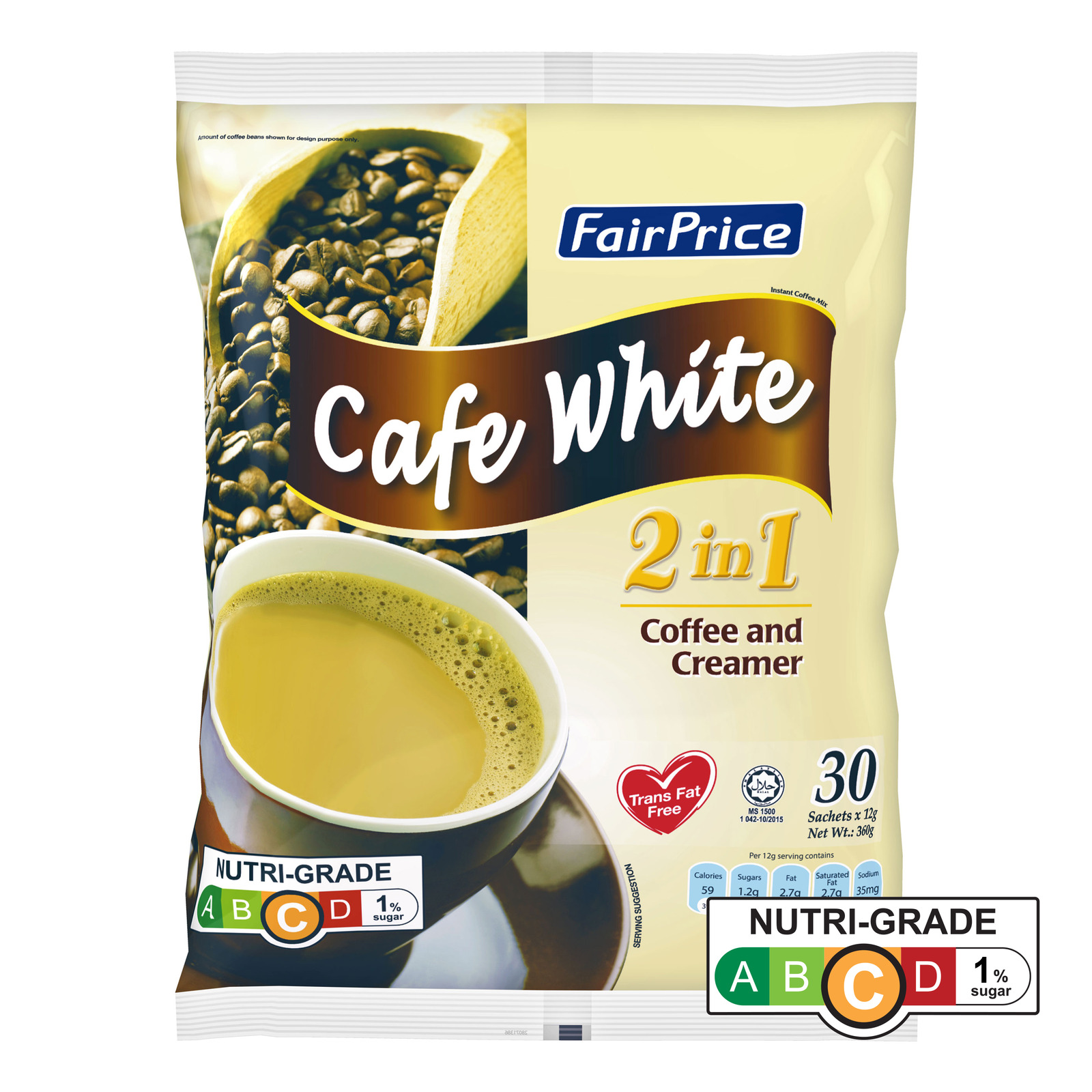 FairPrice Cafe White 2 in 1 Instant Coffee - Coffee & Creamer