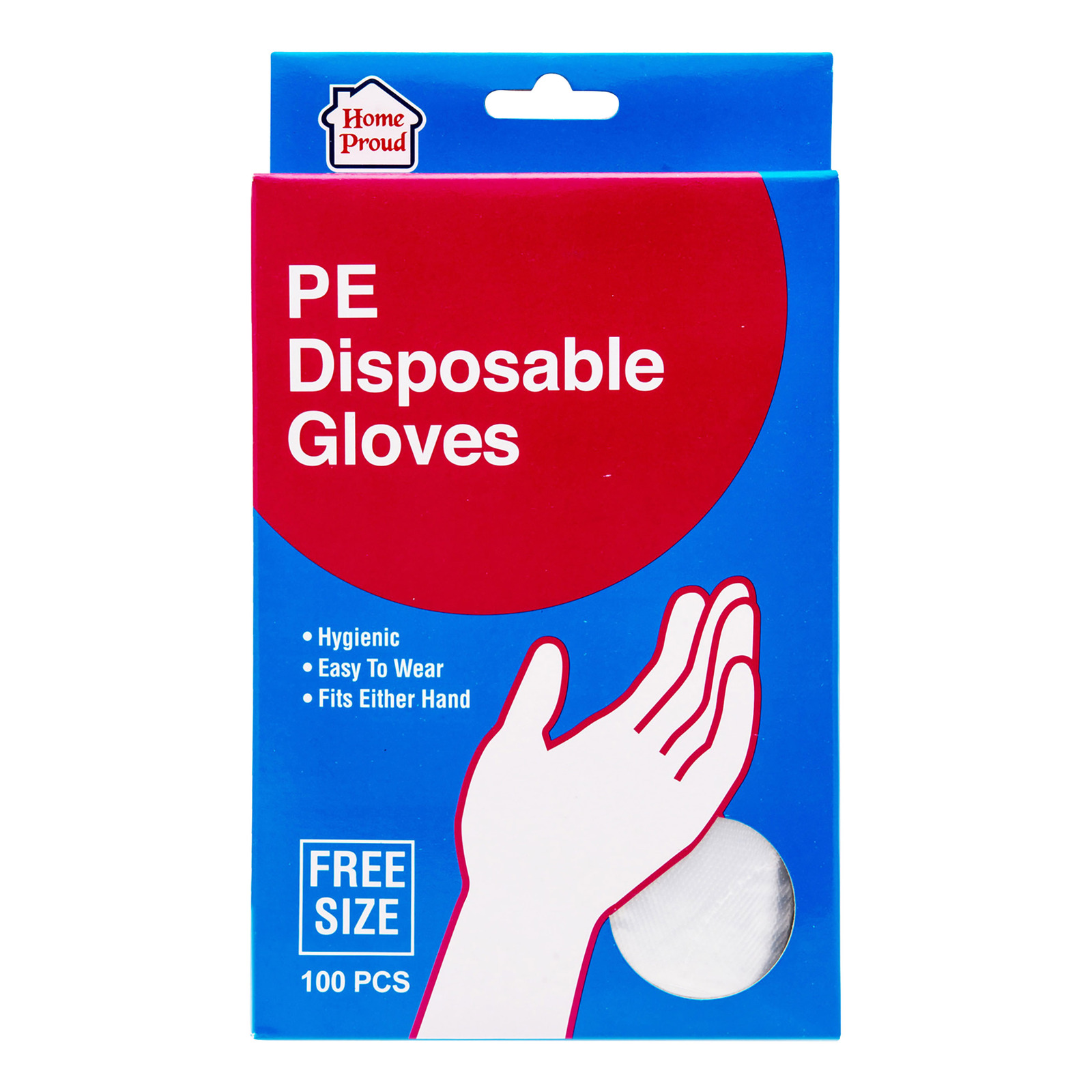 HomeProud Disposable Gloves - Free Size (PE)