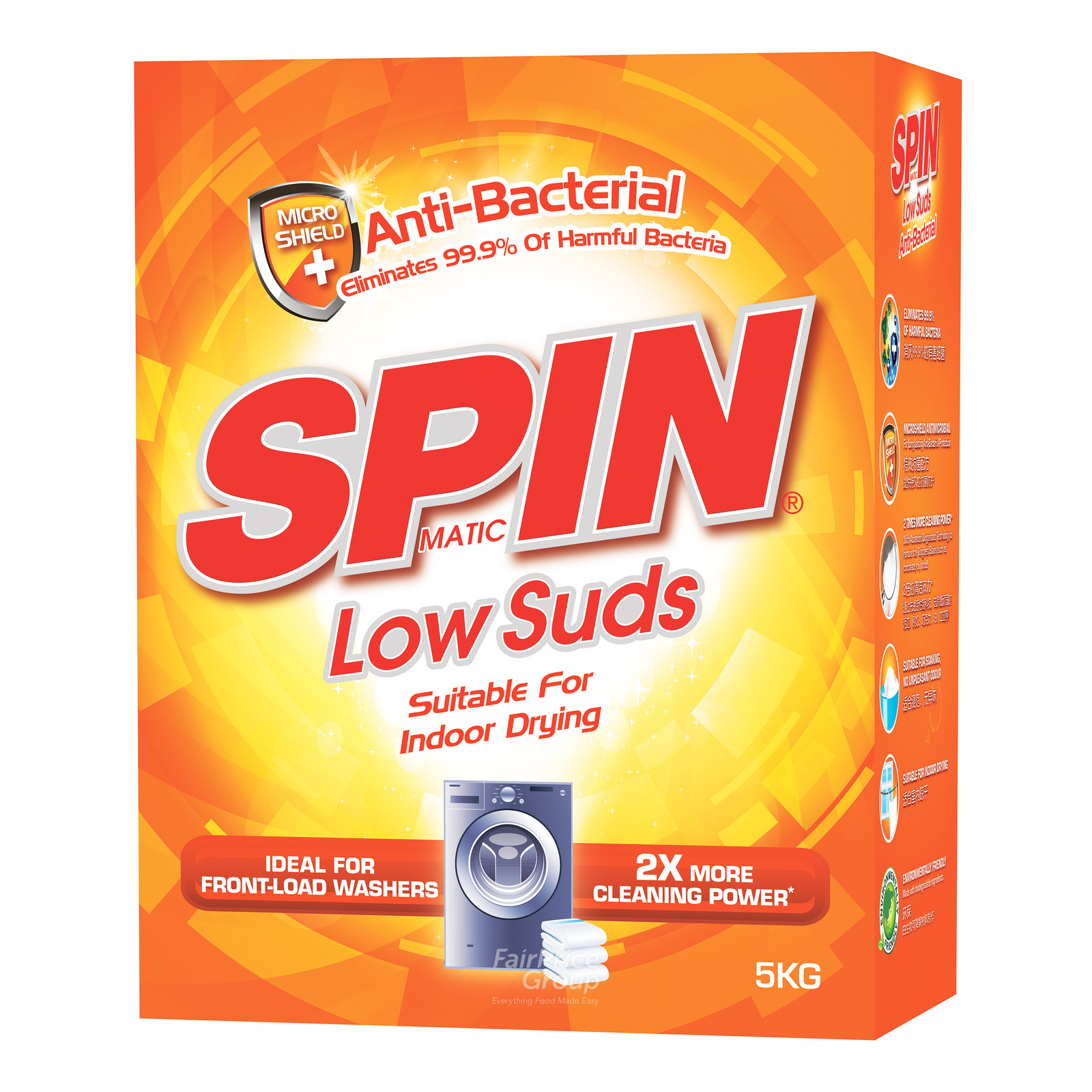 SPINmatic Low Suds Detergent Powder - Anti-Bacterial